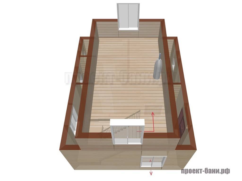 Баня 5 на 5 с мансардой проект