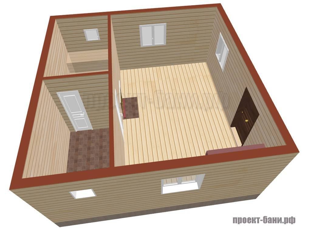 Дом баня одноэтажный проекты 6 на 6