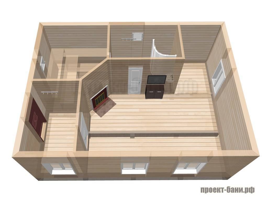 Проект дома бани 6х8