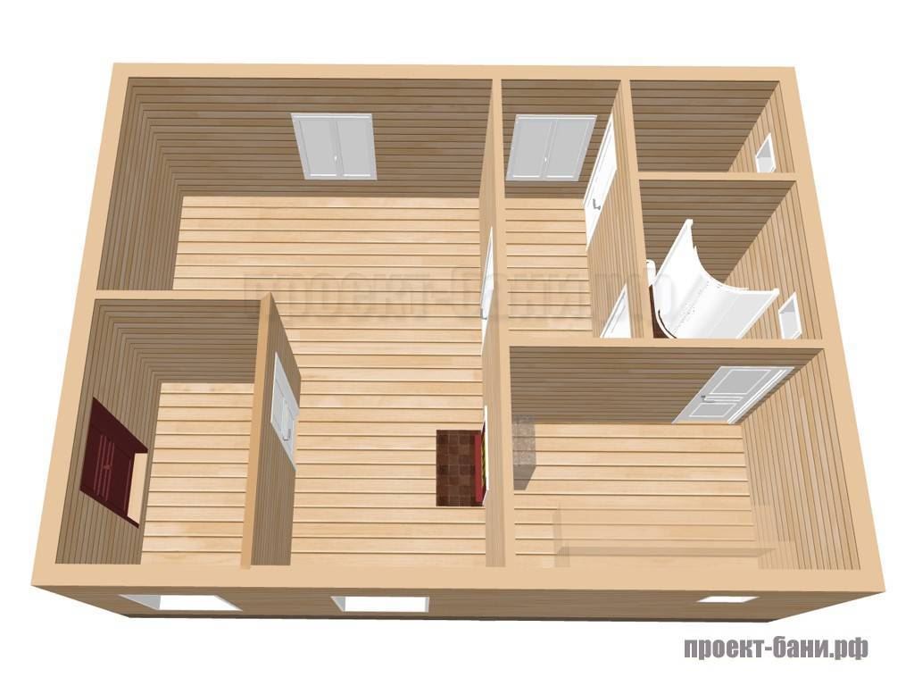 Проекты бань 6х8 одноэтажные